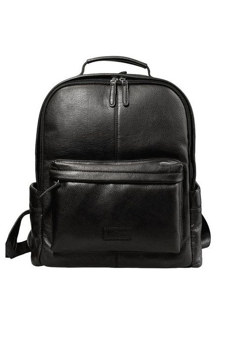 Mochila Notebook 15"  100% cuero natural negro Gregory  Craftmen -1