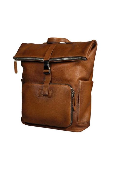 Mochila Notebook 16"  100% cuero natural brandy  Belfast  Craftmen -0