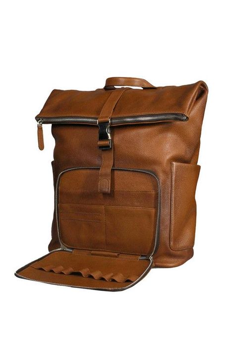 Mochila Notebook 16"  100% cuero natural brandy  Belfast  Craftmen -3