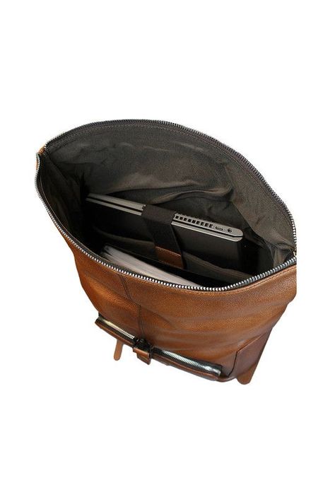 Mochila Notebook 16"  100% cuero natural brandy  Belfast  Craftmen -5