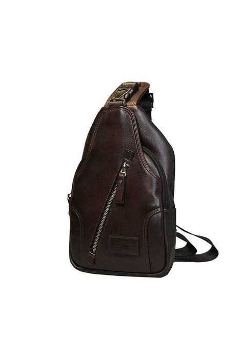Bandolera Hombre  100% cuero natural Café Craftmen-0