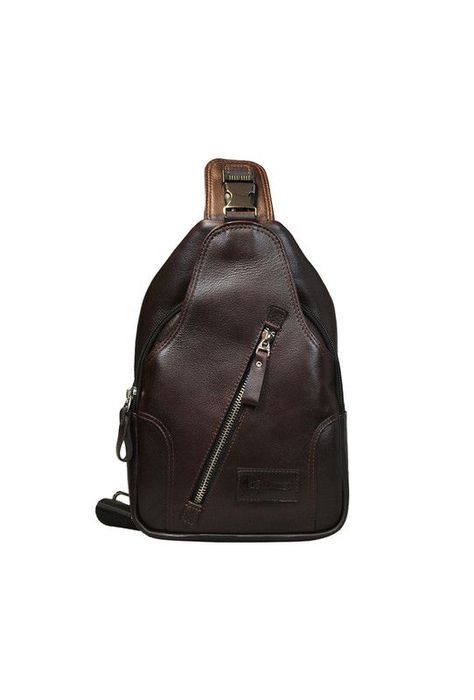 Bandolera Hombre  100% cuero natural Café Craftmen-1