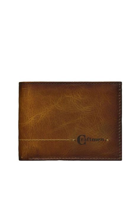 Billetera 100% cuero natural café claro Kingston Craftmen  -0