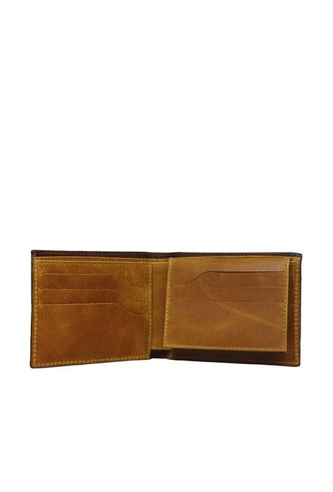Billetera 100% cuero natural café claro Kingston Craftmen  -2