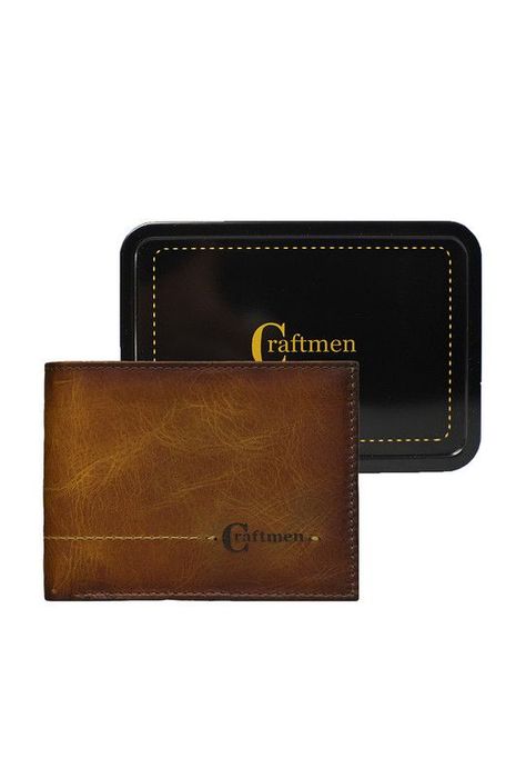 Billetera 100% cuero natural café claro Kingston Craftmen  -3