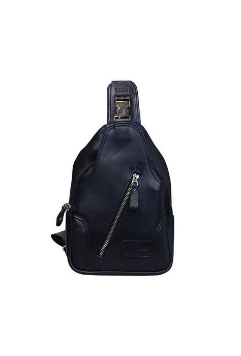 Bandolera Hombre  100% cuero natural azul Craftmen-1