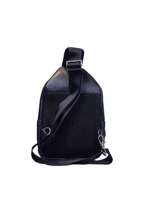 Bandolera Hombre  100% cuero natural azul Craftmen-2