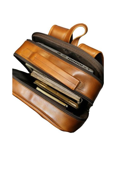 Mochila Notebook 15"  100% cuero natural brandy Westminster Craftmen -3