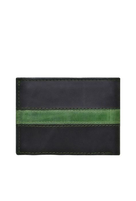 Pack Hombre  Billetera-Llavero, 100% Cuero Negro-Verde.-2