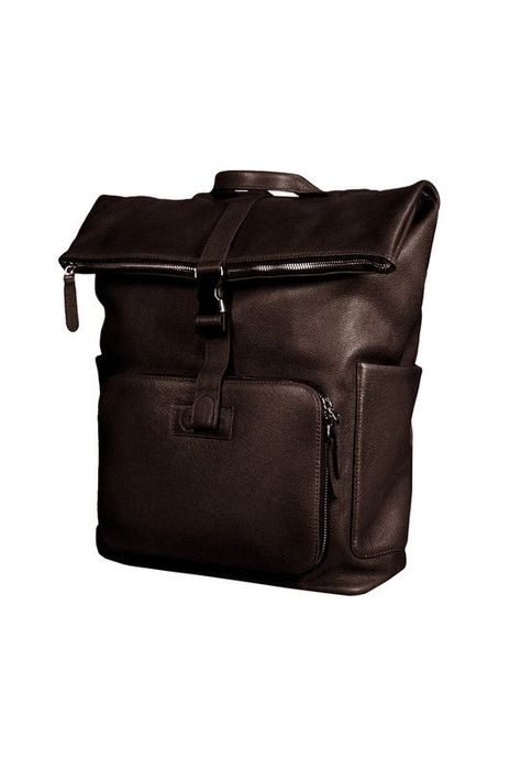 Mochila Notebook 16"  100% cuero natural cafe  Belfast  Craftmen -0