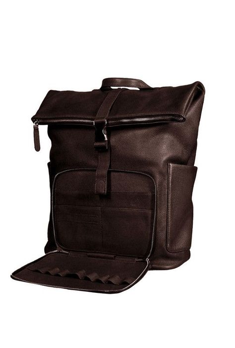 Mochila Notebook 16"  100% cuero natural cafe  Belfast  Craftmen -3