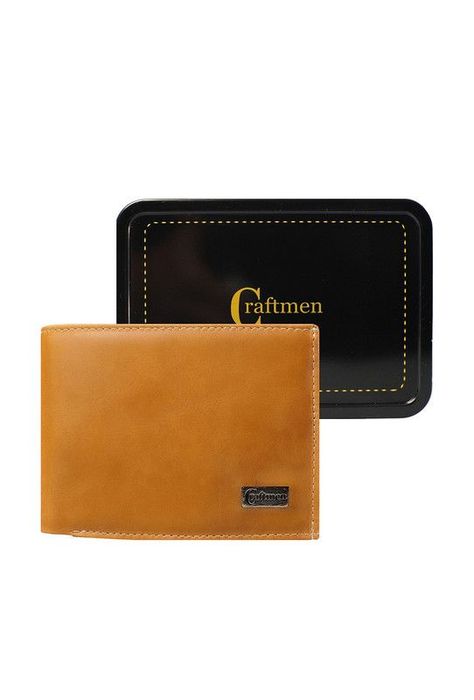 Billetera 100% cuero natural café claro Cambridge Craftmen -3