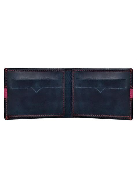 Pack Billetera-Llavero, 100% Cuero Negro-Rojo-3