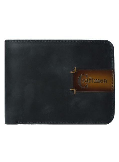 Billetera 100% cuero natural genuino, Negro.-0