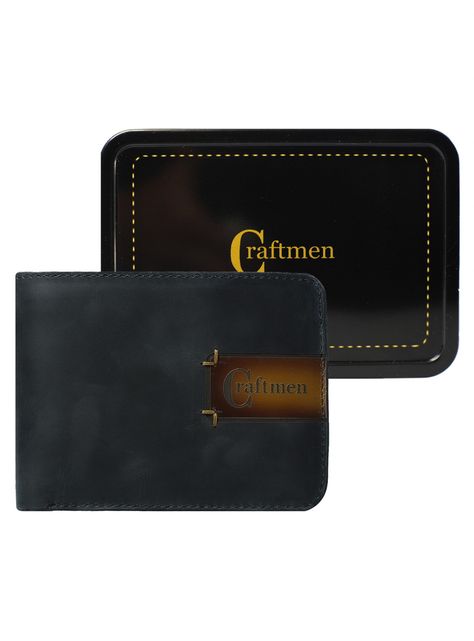Billetera 100% cuero natural genuino, Negro.-3
