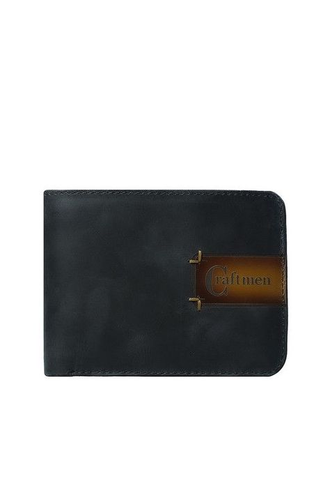 Billetera 100% cuero natural  negro York Craftmen -0