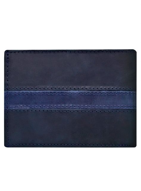 Pack Billetera-Llavero, 100% Cuero Negro-Azul.-2