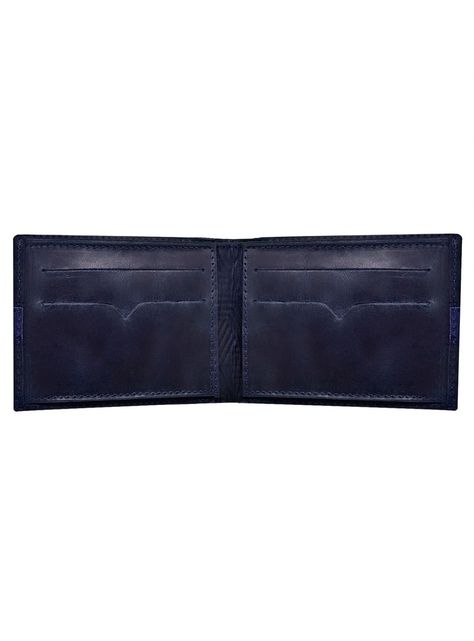 Pack Billetera-Llavero, 100% Cuero Negro-Azul.-3