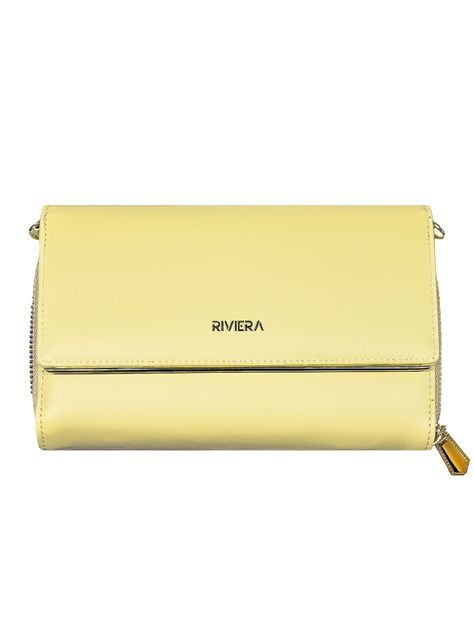 Cartera Clutch Riviera  Amarillo, Ecocuero-0