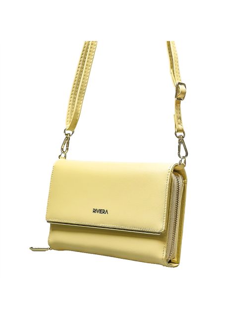 Cartera Clutch Riviera  Amarillo, Ecocuero-3