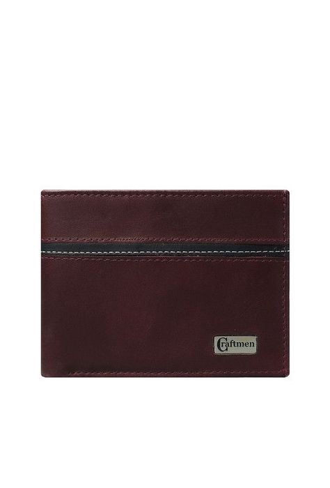 Billetera 100% cuero natural vinotinto Oxford Craftmen -0