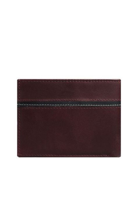 Billetera 100% cuero natural vinotinto Oxford Craftmen -1