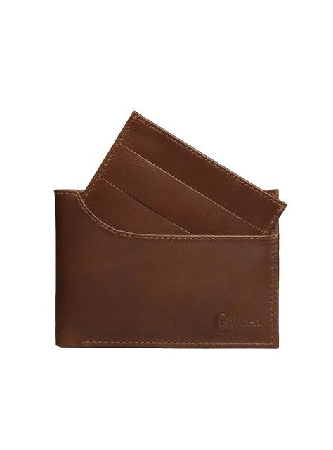 Billetera con tarjetero Cratmen 100% cuero genuino café claro-0