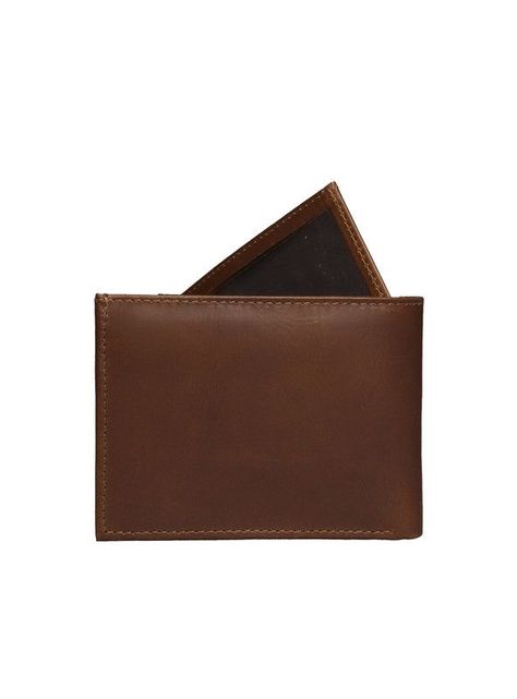 Billetera con tarjetero Cratmen 100% cuero genuino café claro-1