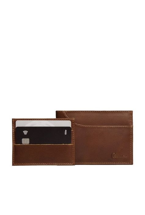 Billetera con tarjetero 100% cuero natural café claro Cox Craftmen-3
