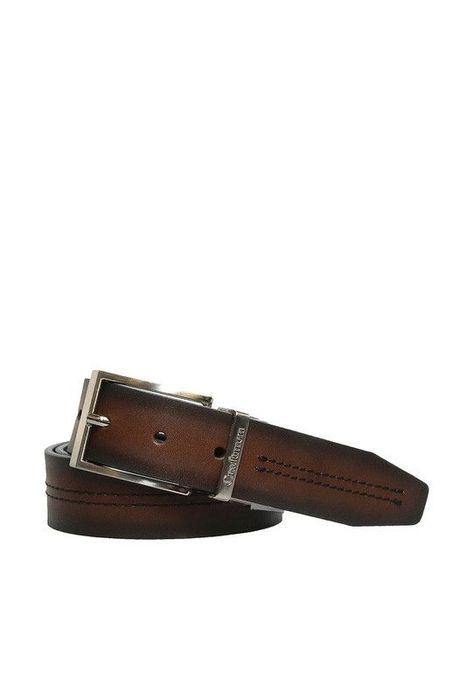 Cinturon Reversible  100% cuero natural café-negro  Lewis Craftmen-0