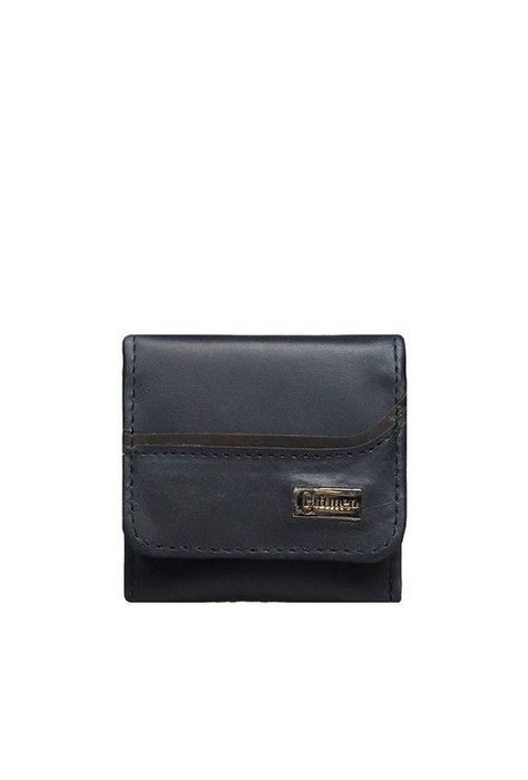 Monedero 100% cuero genuino negro café Craftmen -0