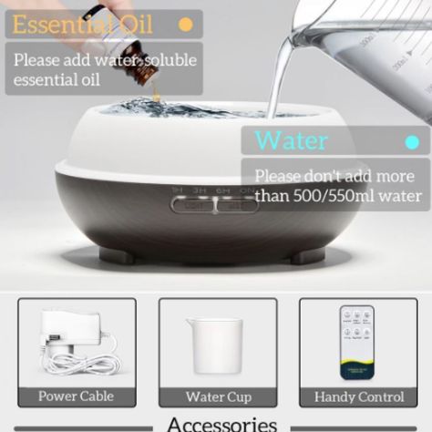 Humidificador Aire con Control remoto, 7 colores FT901A Marron-1