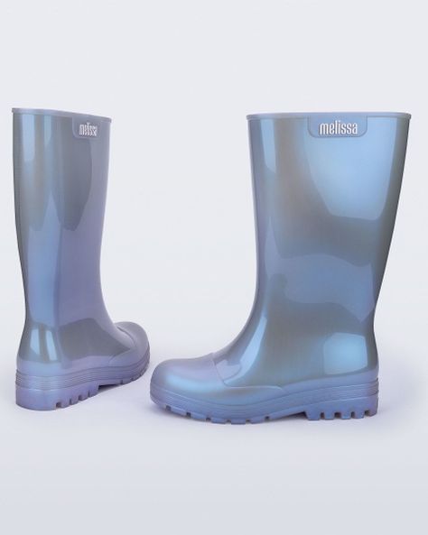 Bota Melissa Welly Azul Perlado-1