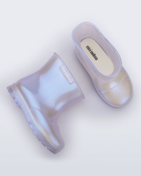 Bota Mini Melissa Welly Azul Perlado-4