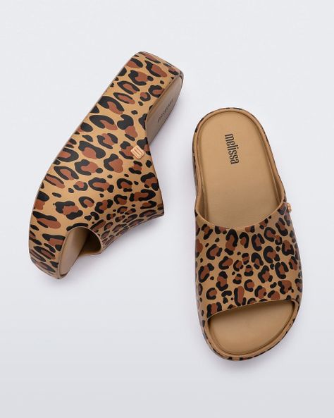 Sandalia Melissa Free Print Platform Beige/Negro/Marron-4