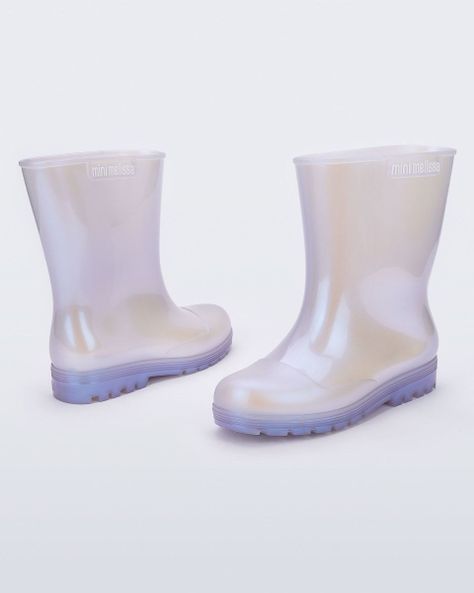 Bota Mini Melissa Welly Infantil Azul Perlado-3
