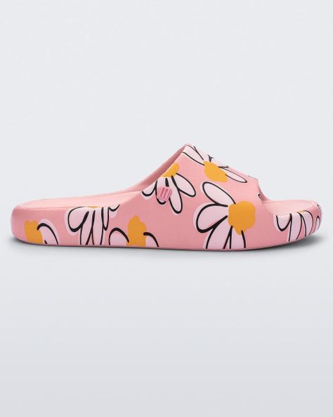 Sandalia Melissa Free Print Slide Rosa/Blanco/Amarillo-0