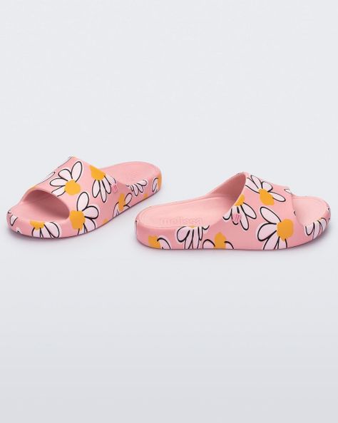 Sandalia Melissa Free Print Slide Rosa/Blanco/Amarillo-1