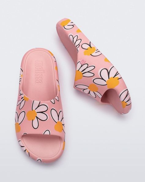 Sandalia Melissa Free Print Slide Rosa/Blanco/Amarillo-3
