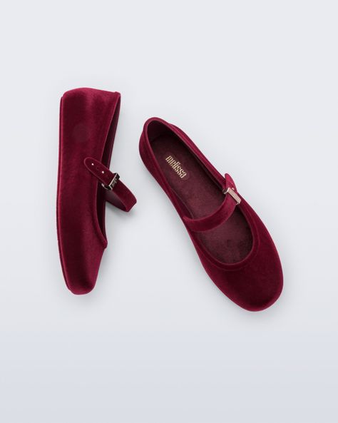 Melissa Soft Ballerina Velvet II Rojo-3