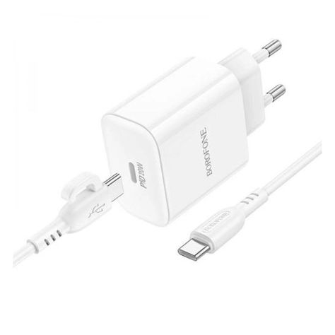 Cargador Borofone BA81A Type-C a Type-C 20W Color Blanco 3.2a-0