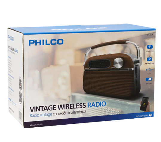 Radio Philco bluetooth Vintage VT329 FM/AM USB SD-3