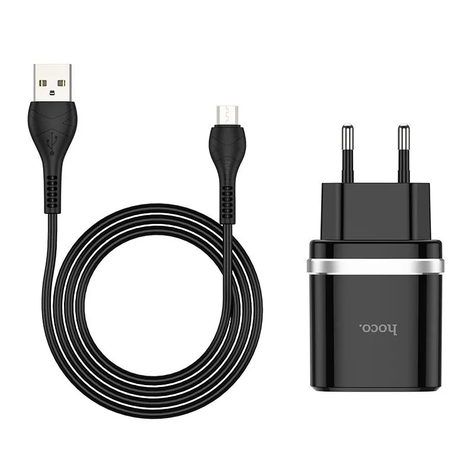 Cargador Micro USB hoco C12q 3.0 negro-0