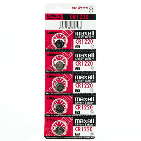 Blister de pila Maxell  tipo boton CR1220 3V de 5 unidades-2