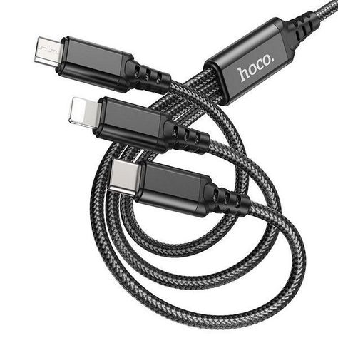 Cable Hoco X76 3 En 1 Lightning/micro-usb/type-c 1m-0