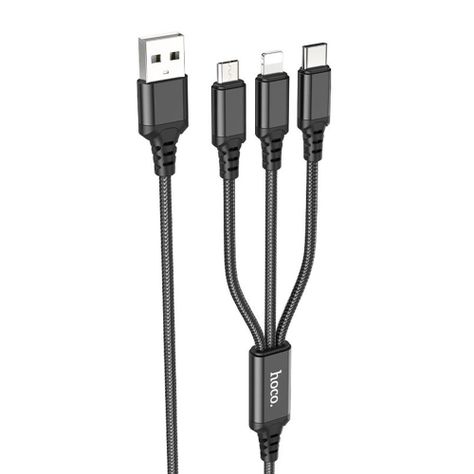 Cable Hoco X76 3 En 1 Lightning/micro-usb/type-c 1m-1