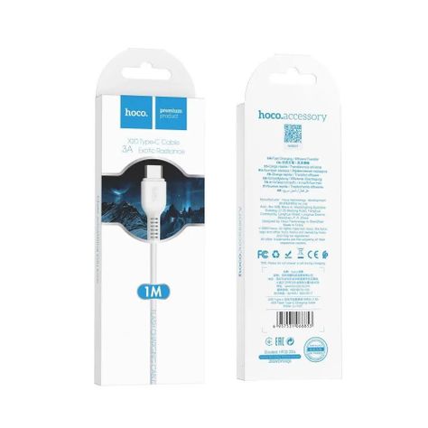 Cable Hoco USB a TIPO C X20 carga rapida 3A 1m blanco-2