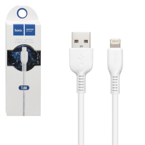 Cable Hoco X20 USB a Lightning 1M blanco-3