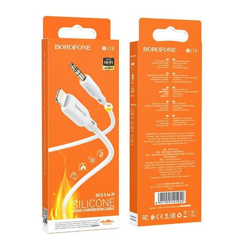 Cable Borofone BL18 - JACK 3,5MM A LIGHTNING - 1 MT BLANCO-3