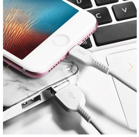 Cable Hoco x20 USB a lightning blanco 2m-1